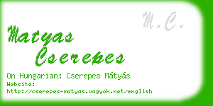 matyas cserepes business card