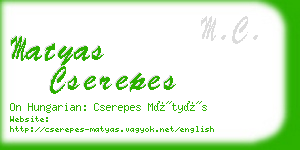 matyas cserepes business card